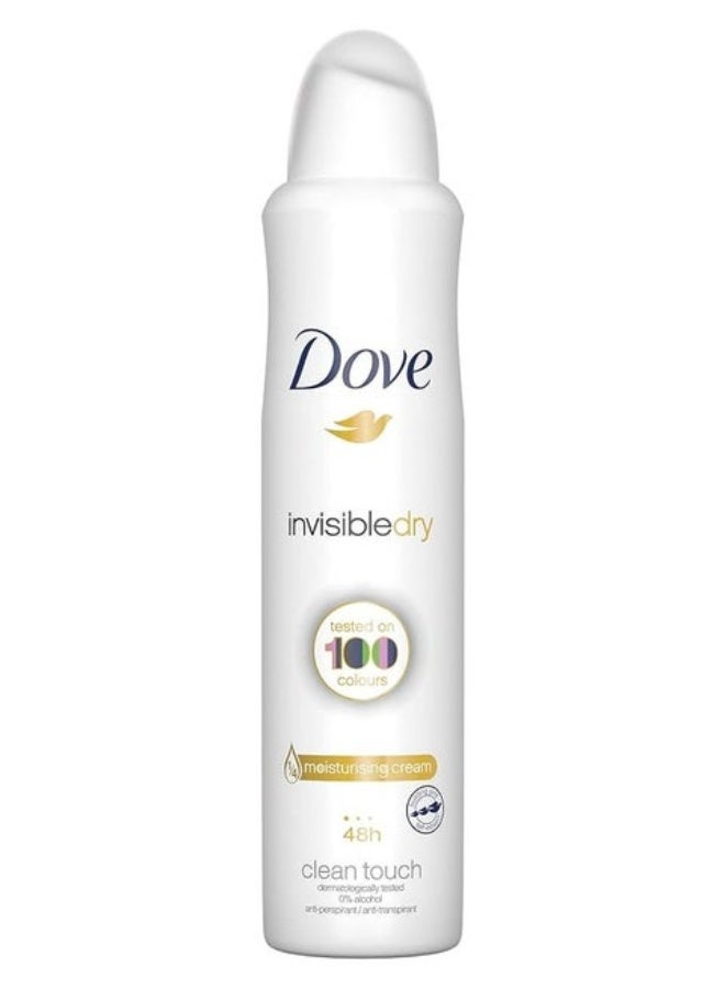 بخاخ مزيل عرق دوف "إنفيزيبل دراي" (250 مل) - مختبر على 100 لون